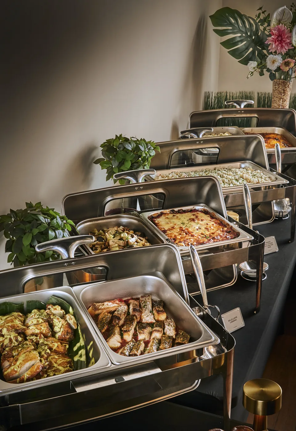 Classic buffet close-up