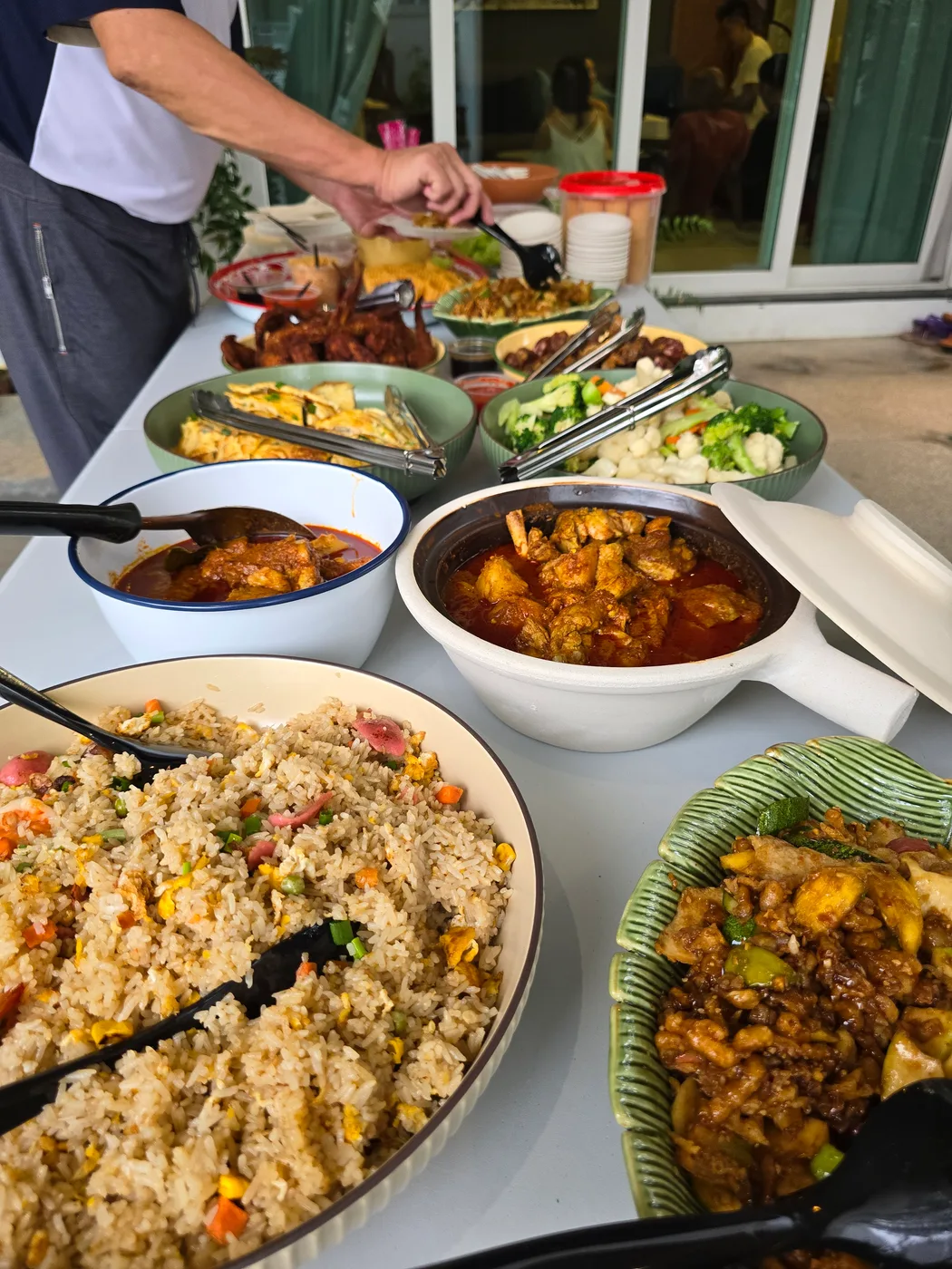 Serving up at a home celebration